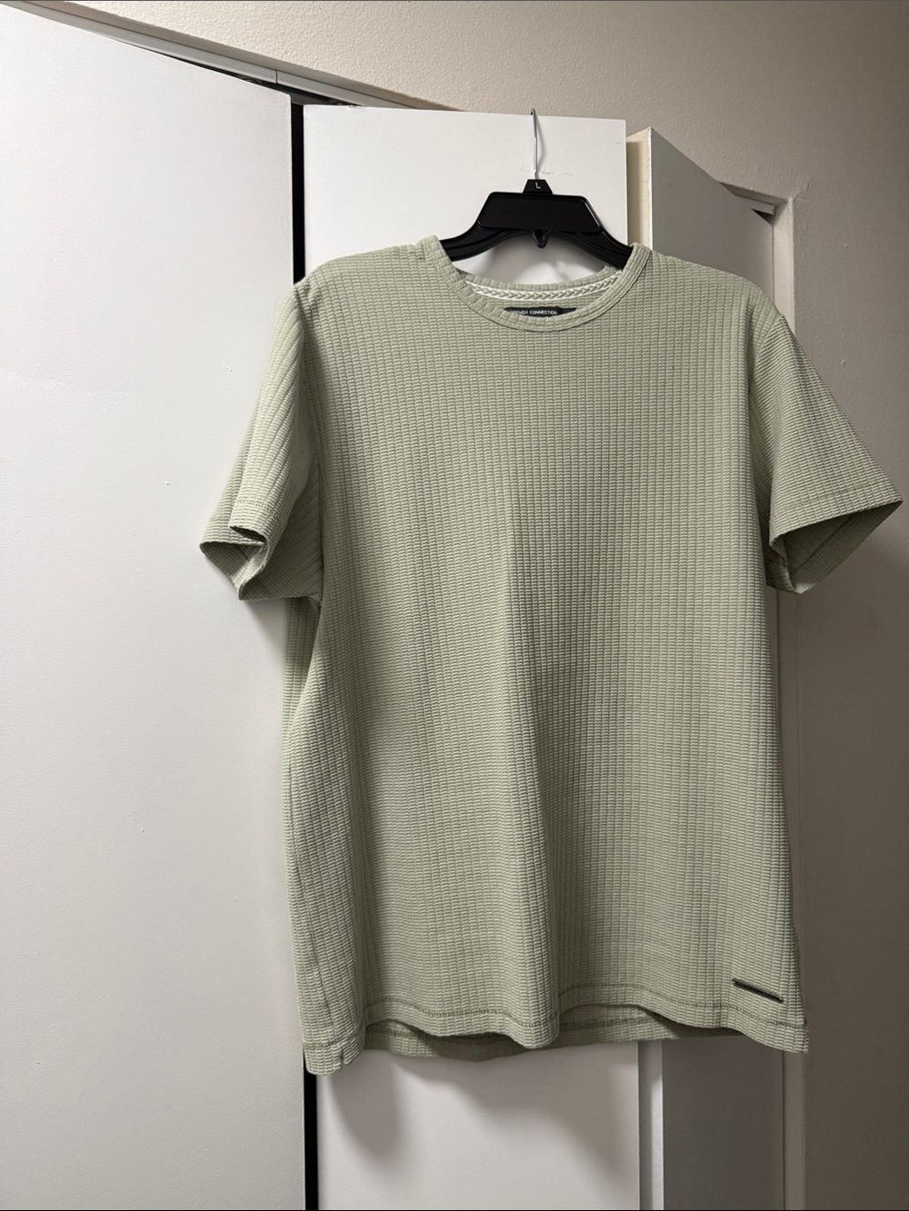 Men's Lightweight Waffle Crew Neck T-Shirt - Sage Green